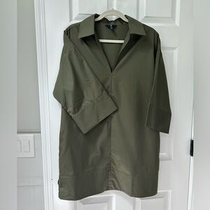 Banana Republic Military Green Kaftan Dress with side seam pockets